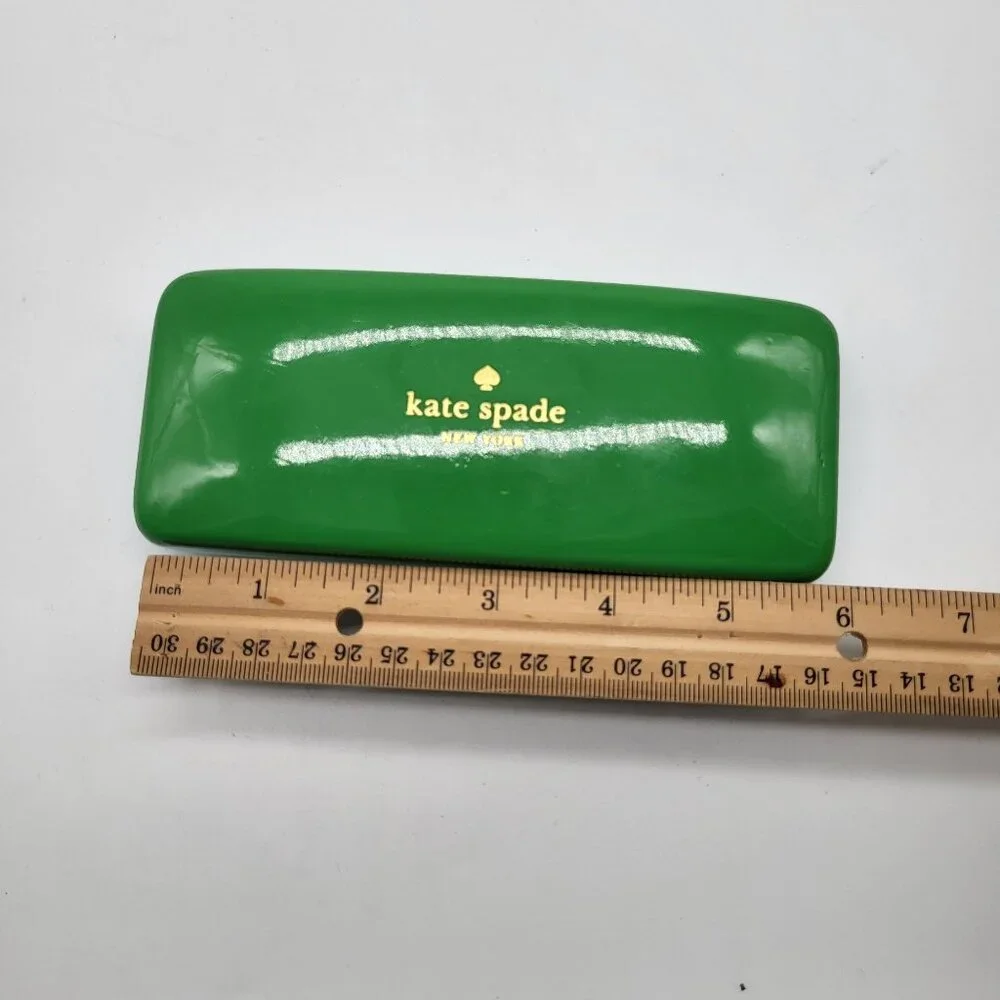 Kate Spade New York Eye Glass Case Sunglasses Turquoise and Green Hard Shell - Picture 5 of 9